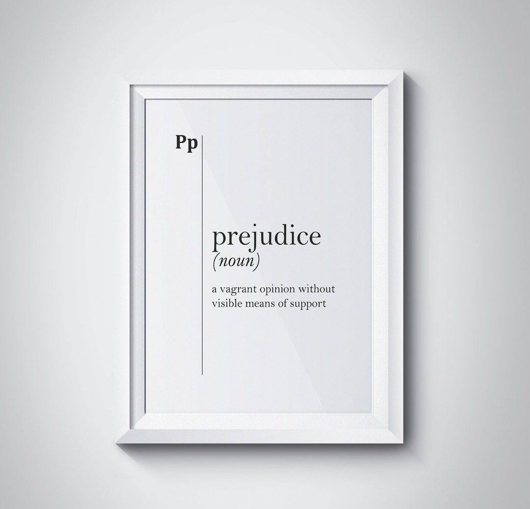 Prejudice Definition Print Dorm Wall Decor Typography Scandinavian Dorm