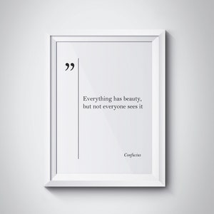 Confucius Quote Beauty Gift Confucius Print Confucius Wall Art Confucius Poster Inspirational Art Scandinavian Great Quotes Home Wall Decor