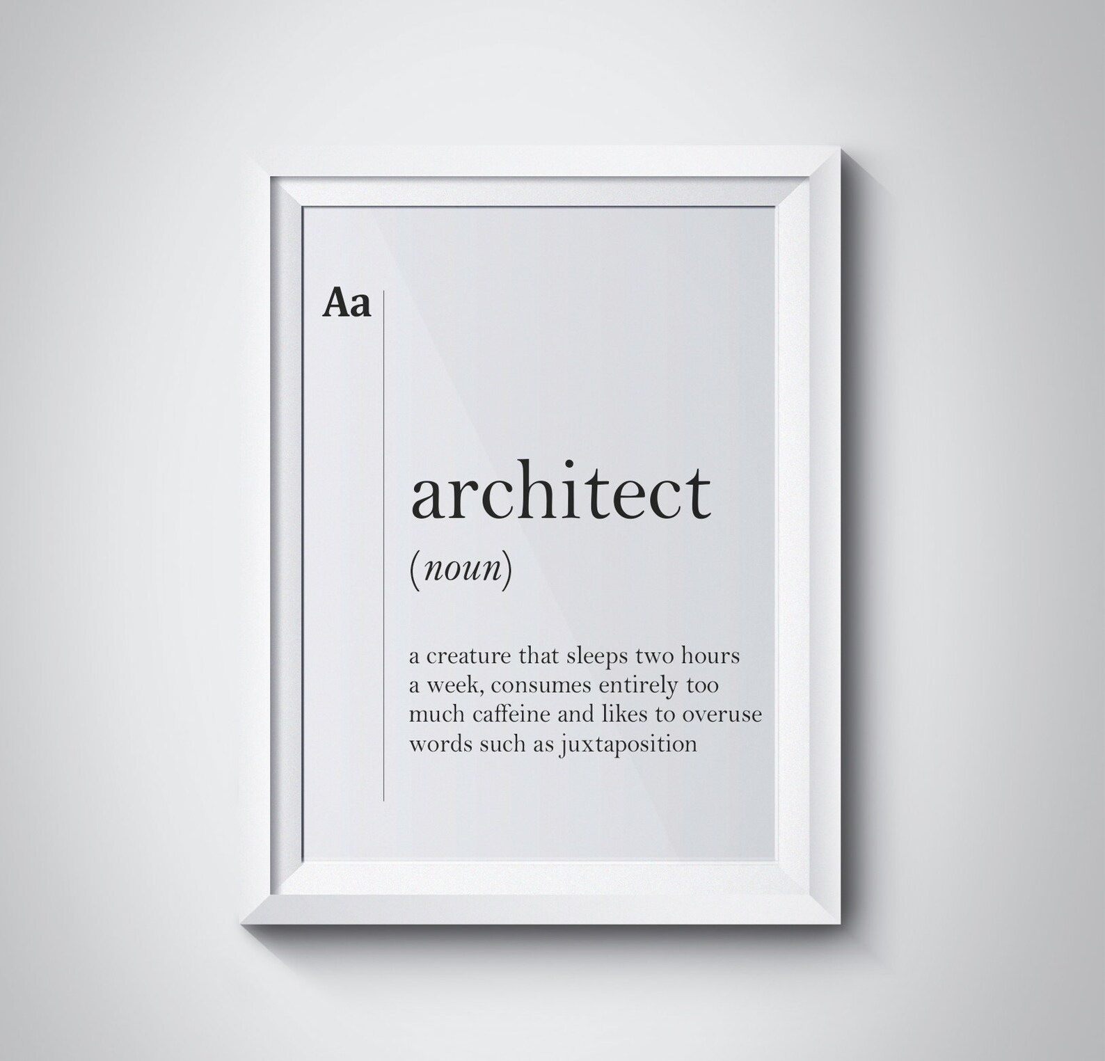 Architect Definition Print Gift for Architect Office Decor Coworker New
