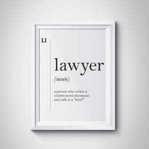 Lawyer Definition Lawyer Gift Funny Lawyer Poster Attorney Gift Lawyer Office Decor Gift For Lawyer Wall Art Lawyer Graduation Gift Law Gift