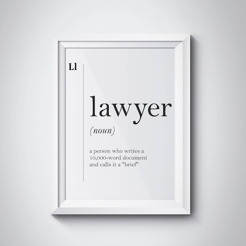 Lawyer Definition Lawyer Gift Funny Lawyer Poster Attorney Etsy Canada