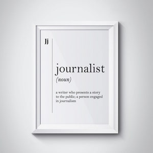 Journalist Definition Print Journalism Gifts Journalist Poster Journalist Gift Idea Office Decor Journalist Graduation Gift Dictionary Art