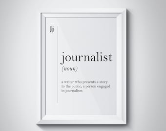 Journalist Definition Print Journalism Gifts Journalist Poster Journalist Gift Idea Office Decor Journalist Graduation Gift Dictionary Art