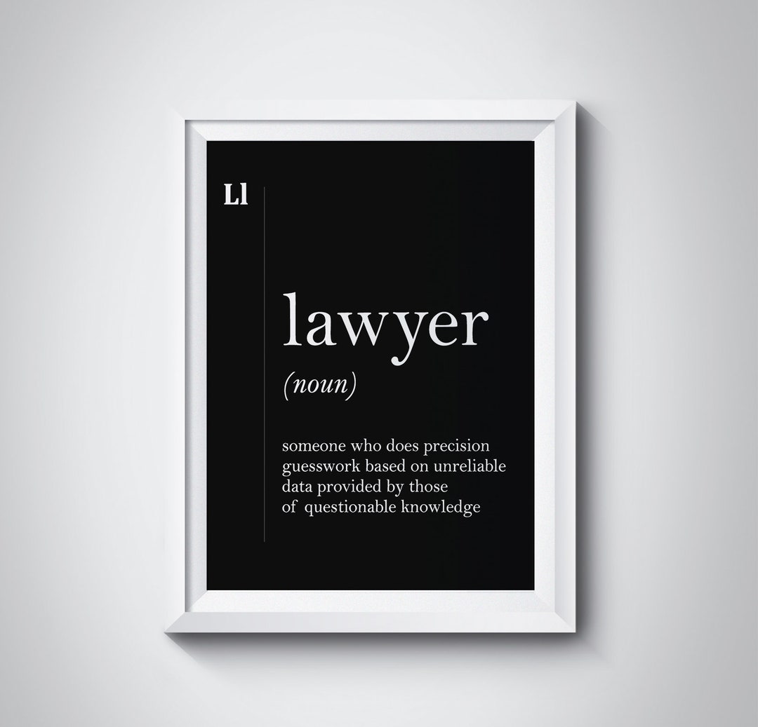 Lawyer Definition Lawyer Gift Attorney Gift Lawyer Poster Etsy