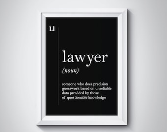 Lawyer Definition Lawyer Gift Attorney Gift Lawyer Poster Lawyer Office Decor Lawyer Art Lawyer Graduation Gift Law Gift Black and White
