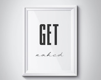 Obtener desnudo impresión baño pared arte baño pared decoración obtener cartel desnudo obtener signo desnudo transparente pared arte único regalo baño impresión