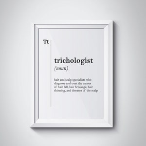 Trichologist Definition Trichologist Gift Stylist Hairdressing Salon Barbershop Wall Art Coworker Gift Trichologist Poster Hairdresser Gift