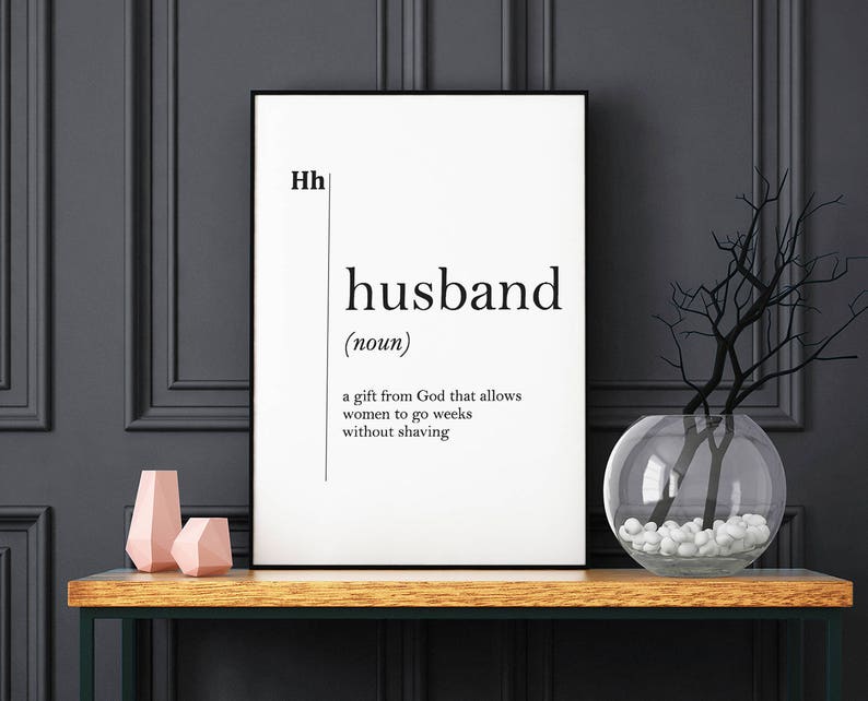 Husband Definition Print Gift for Best Husband Ever Wife Home Etsy