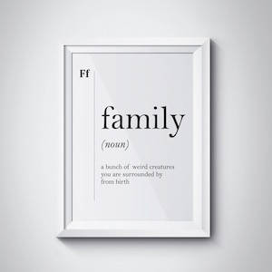 Family Definition Art Family Wall Art Funny Home Wall Art Poster Minimalist Print Affiche Gift Scandinavian Poster Family Wall Art Kitchen