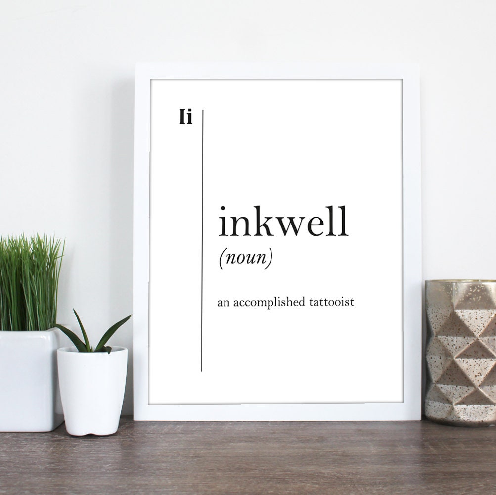 Tattooist Gift Inkwell Definition Tattoo Studio Decor Tattoo Etsy