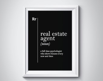 Immobilienmakler Definition, Makler Geschenk, Immobilien Büro Dekor, Immobilienmakler Geschenk, Mitarbeiter Geschenk Makler Wandkunst, Makler Poster