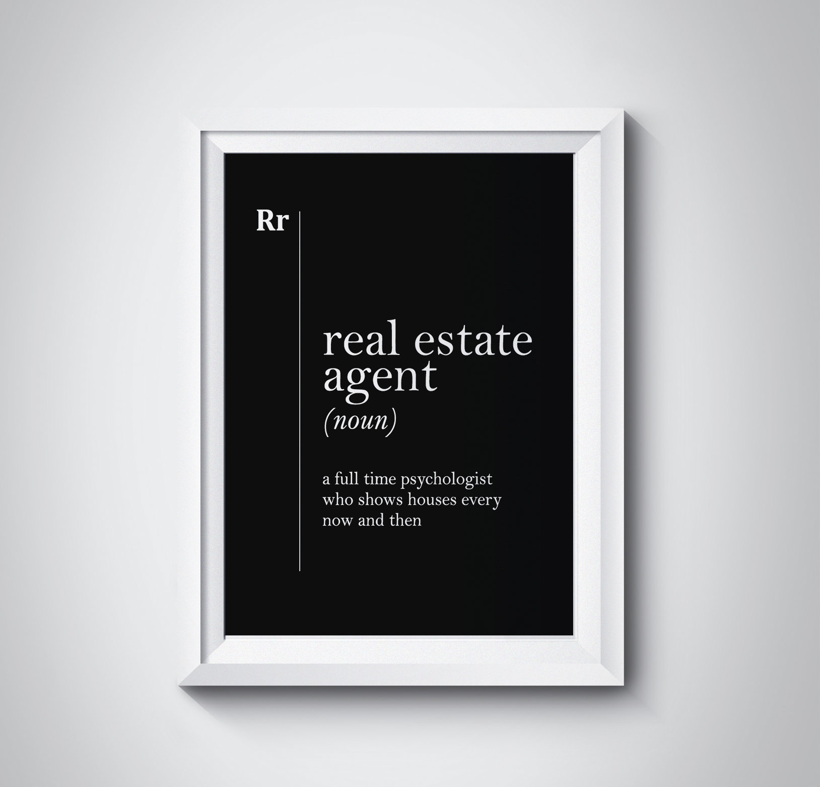 Real Estate Agent Definition, Realtor Gift, Real Estate Office Decor, Real Estate Agent Gift