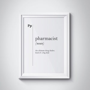 Pharmacist Definition Print, Pharmacist Gift, Pharmacy Decor, Medical Quotes, Medical Humor, Pharmacy Wall Art
