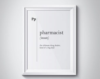 Pharmacist Definition Print, Pharmacist Gift, Pharmacy Decor, Medical Quotes, Medical Humor, Pharmacy Wall Art