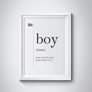 Boy Funny Definition Print Boys Room Decor Nursery Decor Family Wall Art Boy Poster Son Gift Grandson Gift New Mother Gift Baby Shower Gift