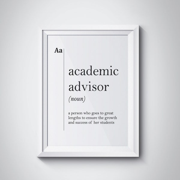 Academic Advisor Definition Print College Coworker Gift Advisor Gift New Job Wall Art University Gift Dorm Decor Dictionary Teacher Gift