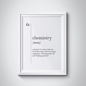 Chemie Definitie Print Chemie Leraar Gift Wetenschap Wall Art Woordenboek Art Coworker Gift Nieuwe Baan Gift School Decor Chemie Wall Art