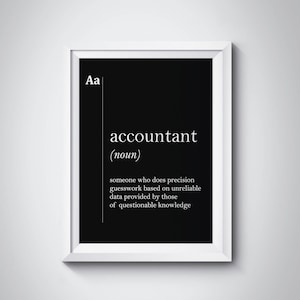 Accountant Definition, Accountant Gift, Accountant, Office Decor, Coworker Gift, New Job Gift, Dictionary Art, Black and White Augitor Gift