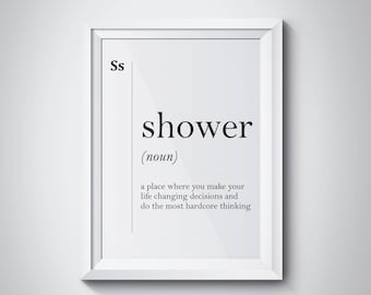 Shower Definition Bathroom Print Bathroom Wall Art Funny Bathroom Print Bathroom Decor Minimalist Bathroom Poster Bathroom Art Shower Decor