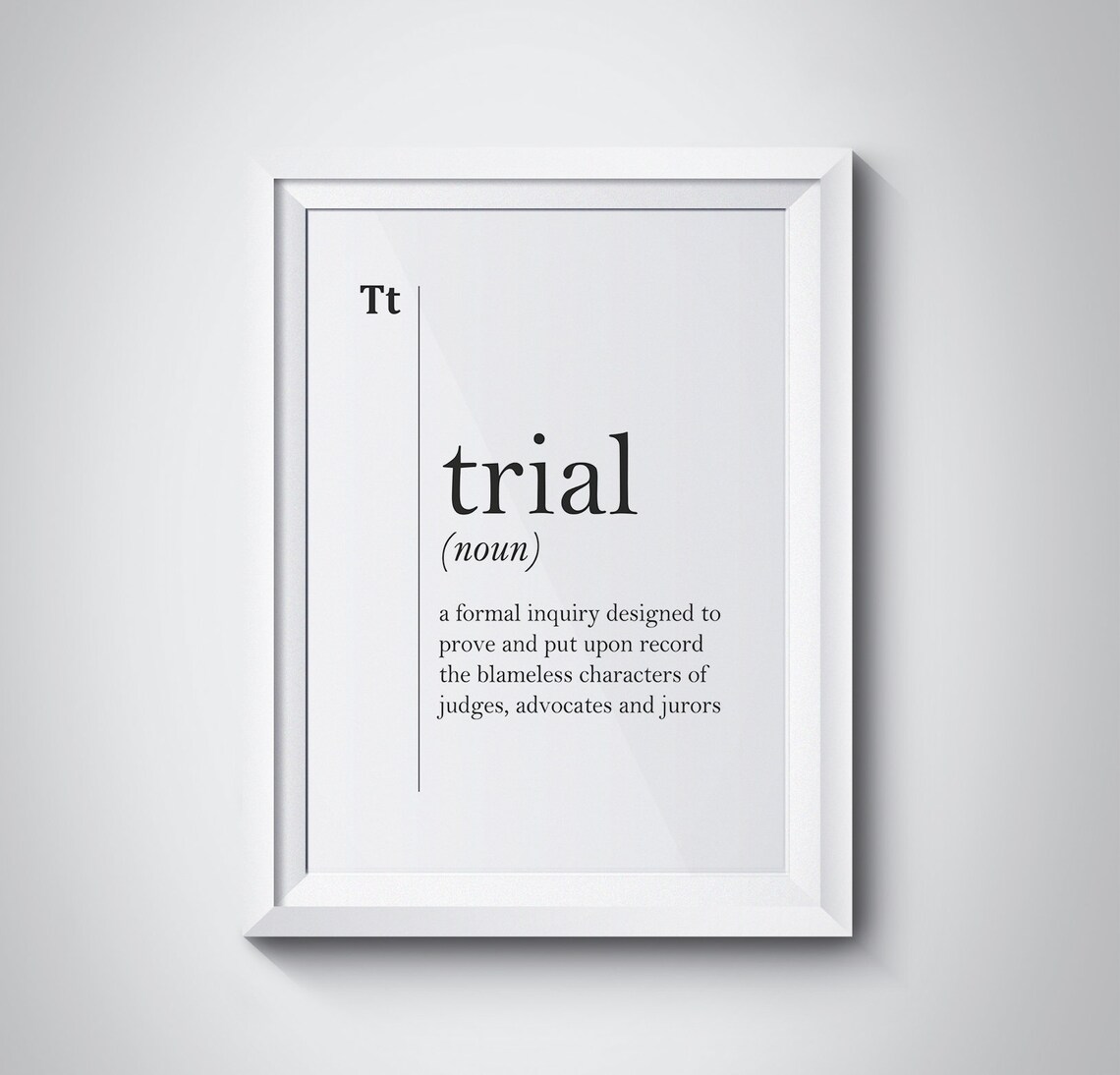 Trial Definition Print Funny Lawyer Gift Law Art Lawyer Office Etsy
