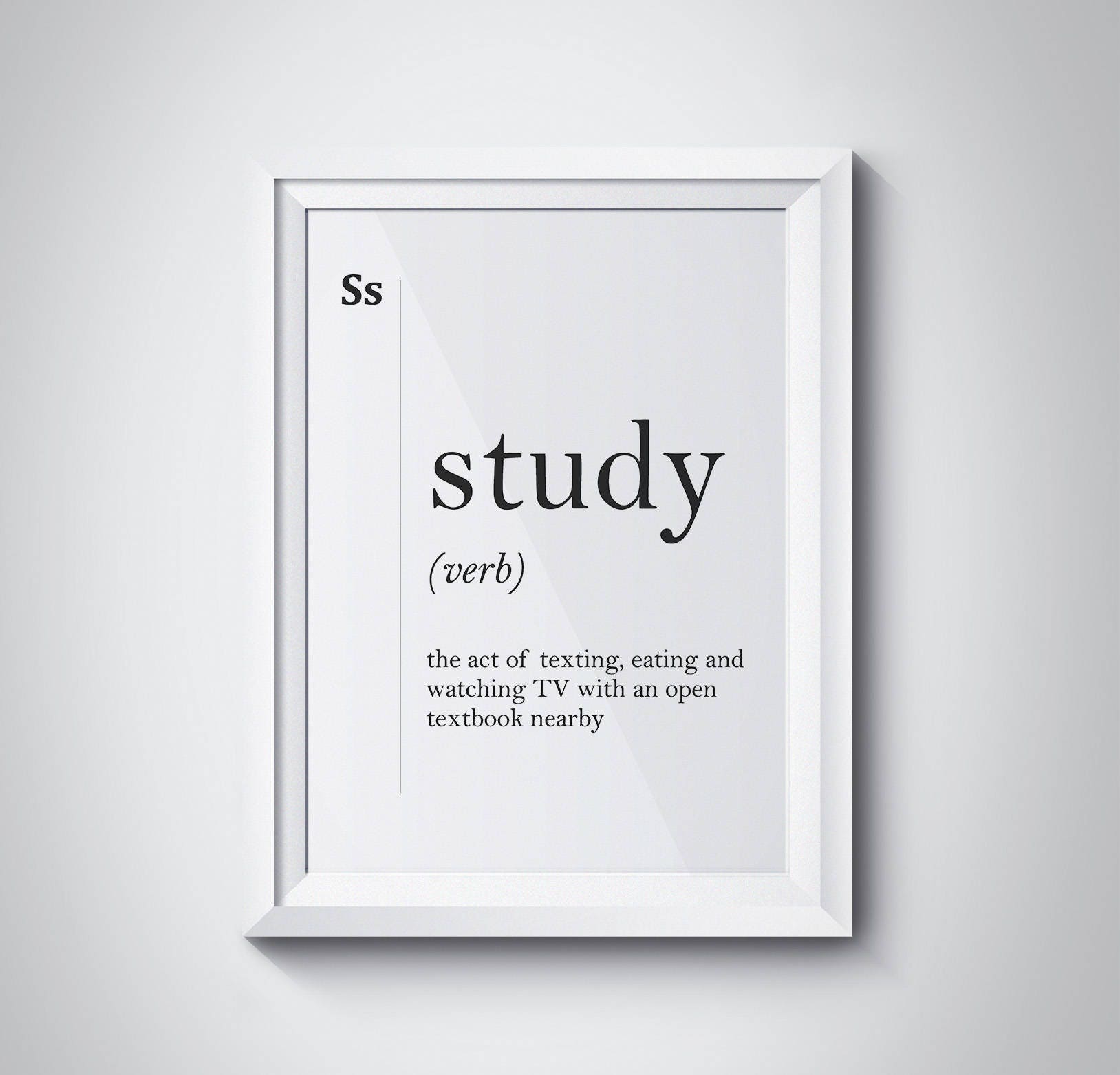 Study Funny Definition Poster Student Gifts Dorm College Wall - Etsy