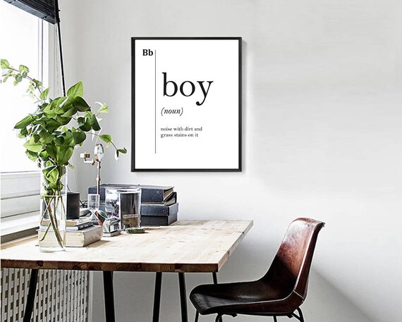 Boy Funny Definition Print Boys Room Decor Nursery Decor Family Wall Art Boy Poster Son Gift Grandson Gift New Mother Gift Baby Shower Gift