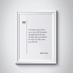 Mark Twain Quote Businessman Gift Graduation Gift Motivational Wall Art Mark Twain Art Inspirational Art Business Quotes Mark Twain Print