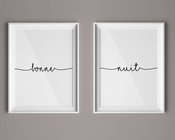 Bonne Nuit Print Bonne Nuit Poster Bedroom Wall Decor Nursery - Etsy
