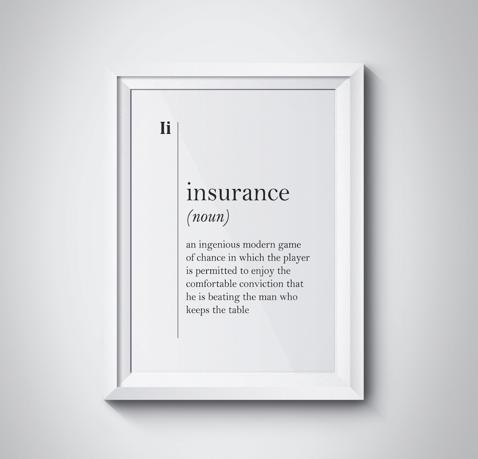 Insurance Wall Art Insurance Gift Insurance Agent Gift Insurance Office