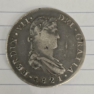 Mexico Silver 8 Reales 1821 - Zacatecas Uncertified Coin bin#4