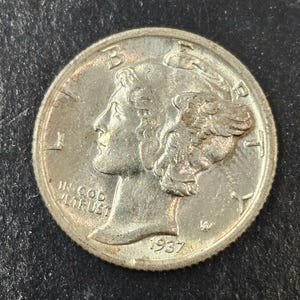 1937S Mercury Dime bin#1