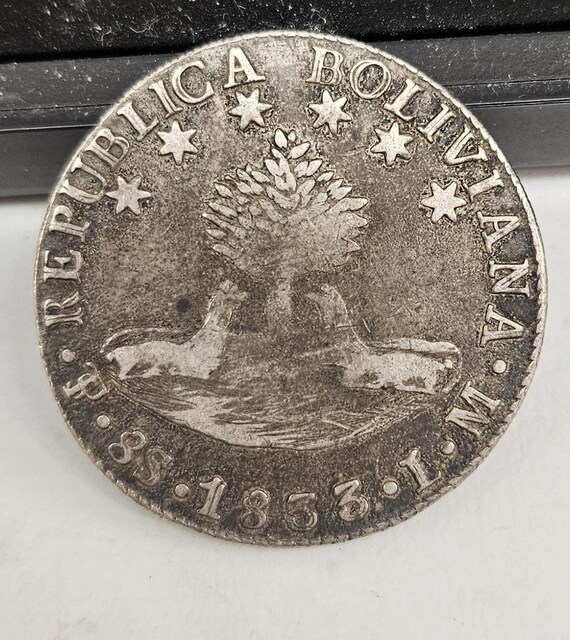 1838年 ボリビア 8ソル銀貨、アンティークコイン