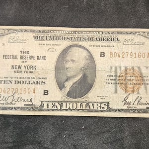 1929 10 Dollar Bund mit Notenbank of New York Note bin#2