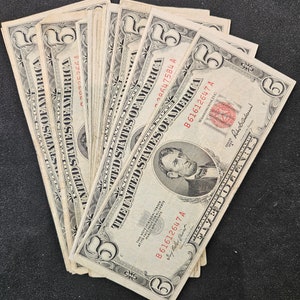 1953 5Dollar Red Seal Notes BIN #2