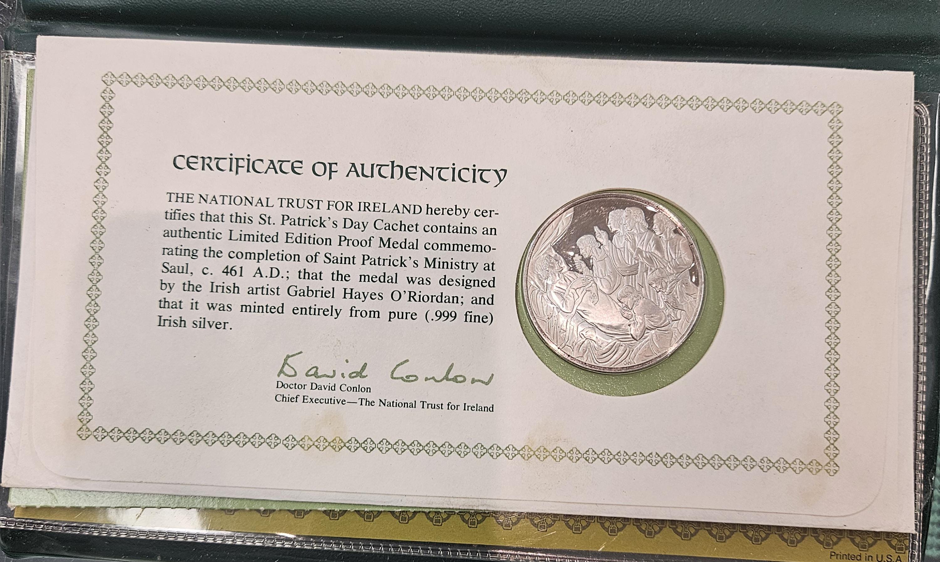 1973年 聖パトリックデー記念 未使用 .999 純銀メダルとカシェ ビン#4 - Etsy 日本