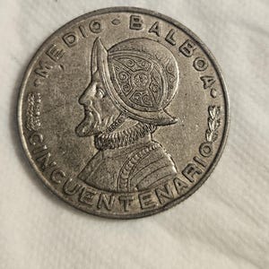 1953 Panama One Half 1/2 Medio Balboa Silver Coin bin#2
