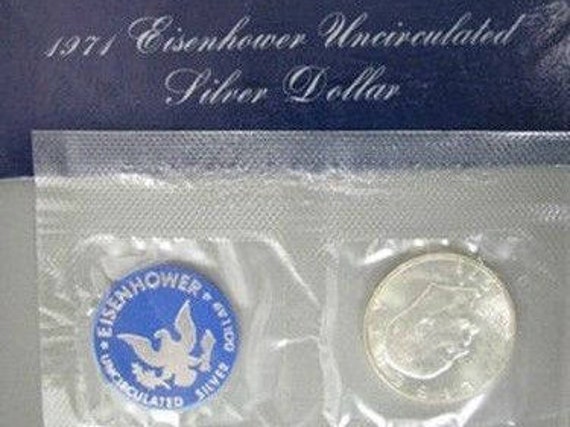 1971 S Silver Eisenhower Dollar /"Blue Ike/" Original Government Packaging
