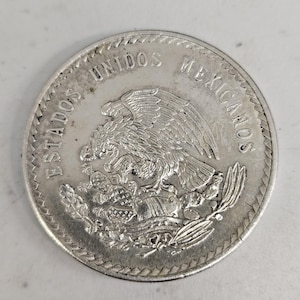1948 メキシコ 5 ペソ クアウテモック 90% 銀貨ビン #4