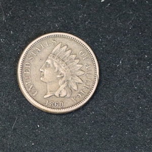 1860 Indian Head Cent, Civil War Era Penny