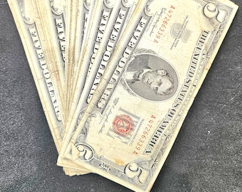 1963 5 Dollar Note Red Seal BIN #3