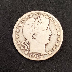 1914S Barber Half Dollar. BIN #4