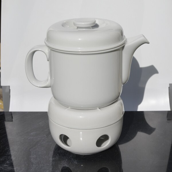 Vintage Thomas Germany Scandic white tea warmer / stove Ceramic Kitchenware Design Hertha Bengtson 1970s