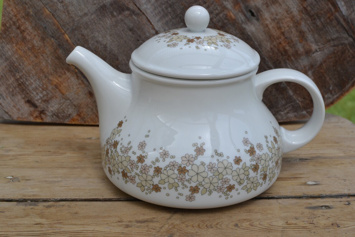 Arzberg Donau Mainau Retro Vintage Teapot White Porcelain With Etsy