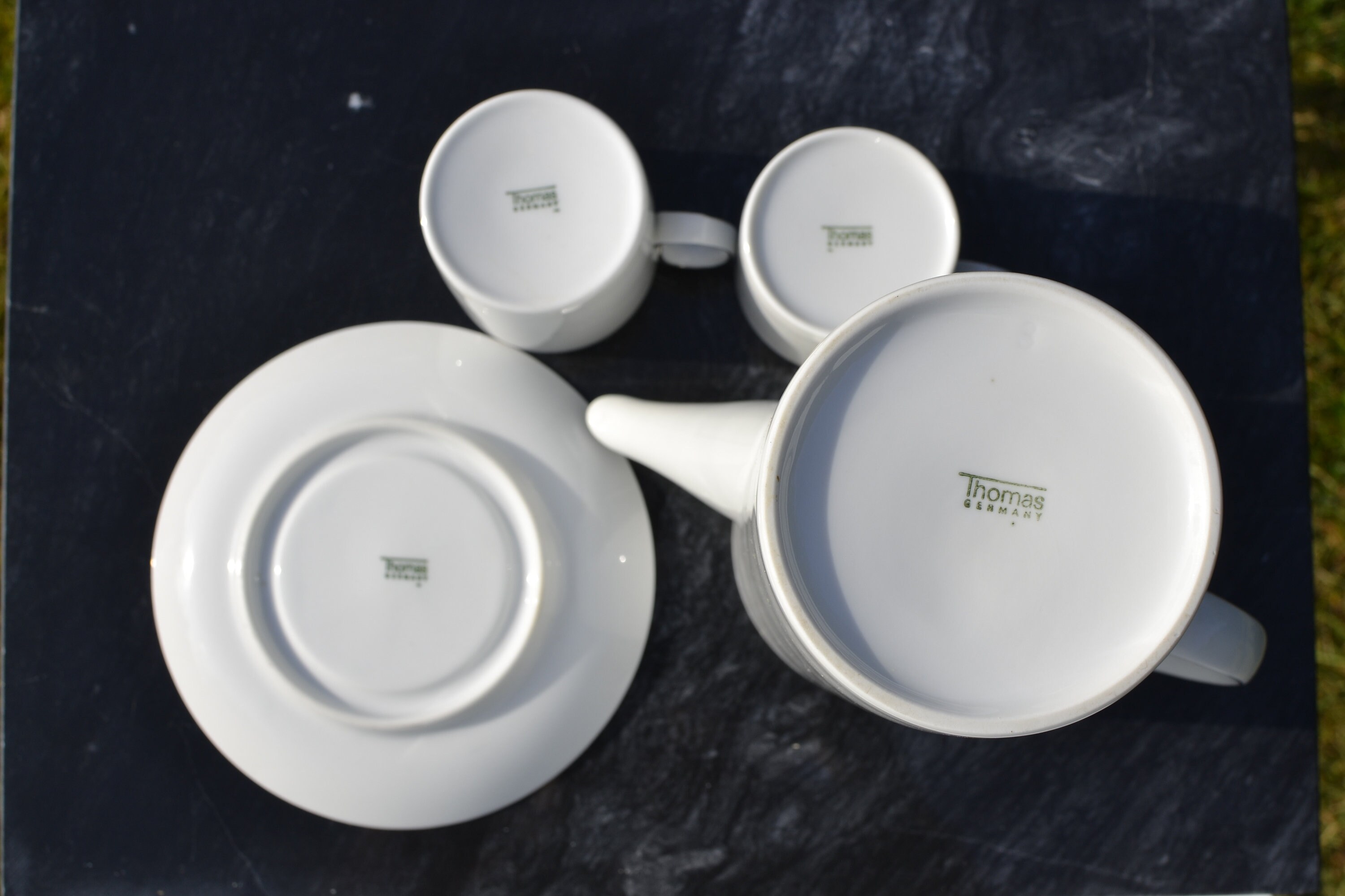 Vintage Thomas Germany white porcelain 4 Cup and Saucers and 1 Etsy