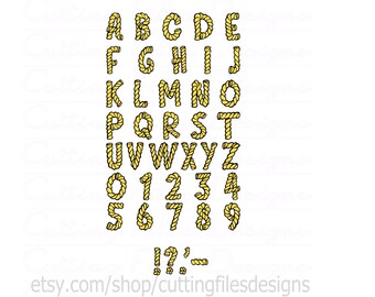 Rope Font Letters Alphabet SVG Cutting File w/PNG - for Cricut Design Space and Silhouette Studio - Commercial use