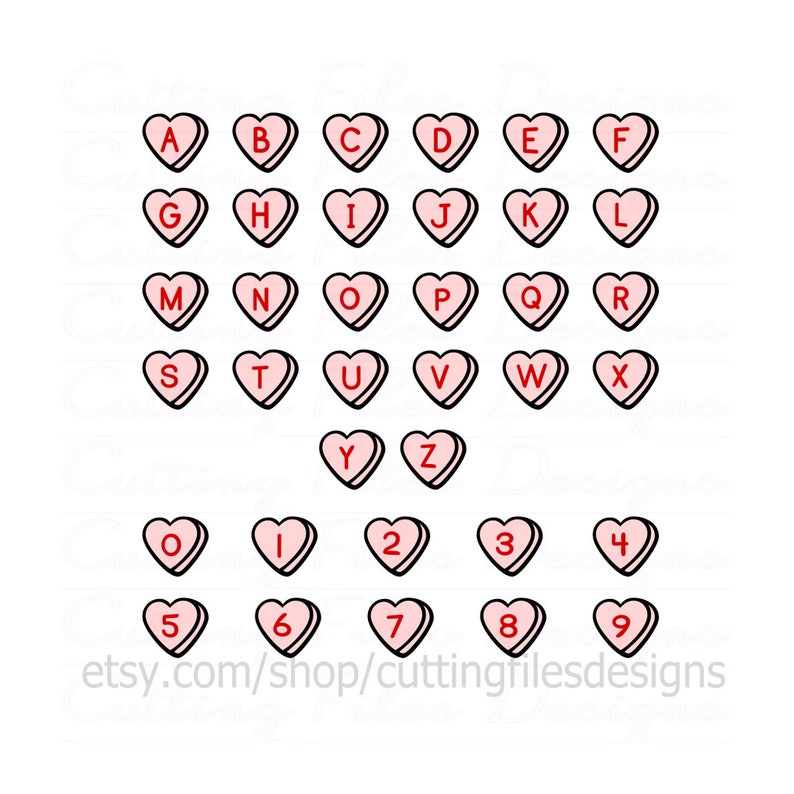 Download Valentine Candy Heart Font SVG Design Cutting File also | Etsy