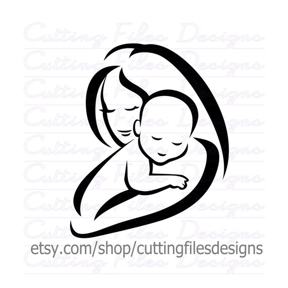 Download Mother Child SVG Cutting File w/PNG for Cricut Design Space | Etsy