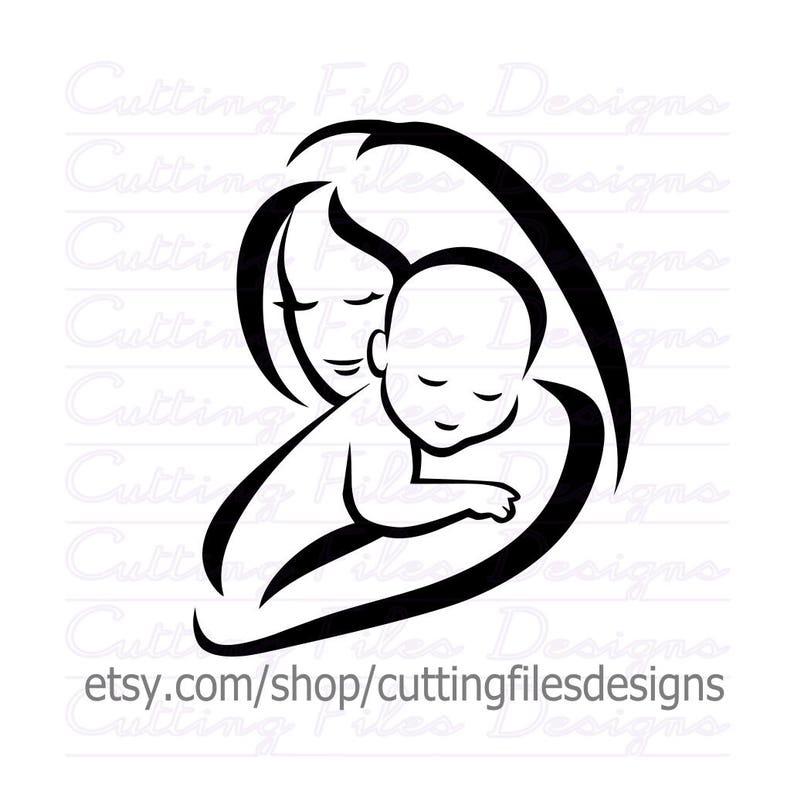 Download Mother Child SVG Cutting File w/PNG for Cricut Design ...