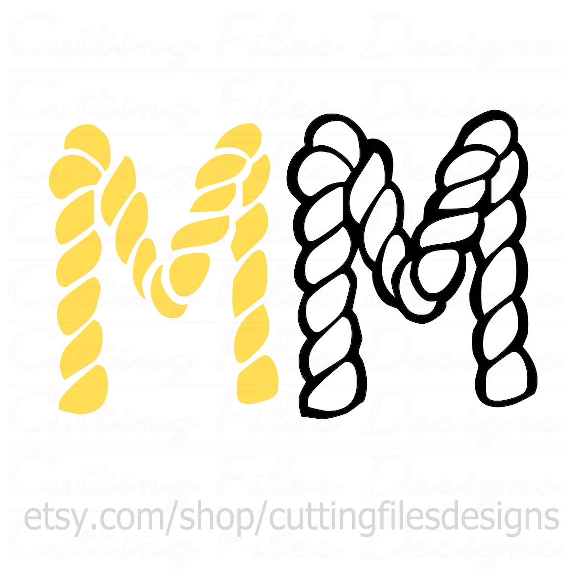 Rope Font Letters Alphabet SVG Cutting File w/PNG for Cricut Etsy