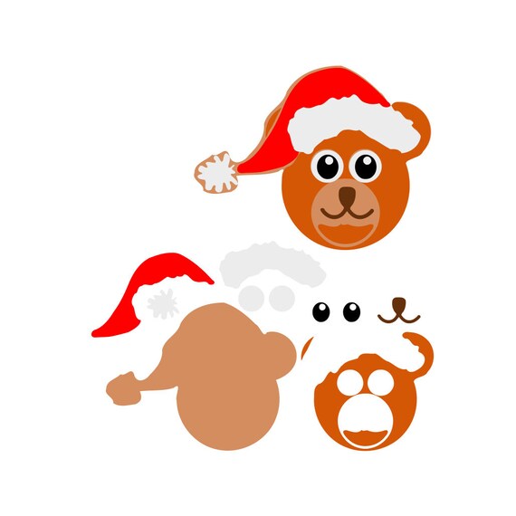 Download Christmas Bear W Santa Hat Svg Design Cutting File Also Etsy PSD Mockup Templates